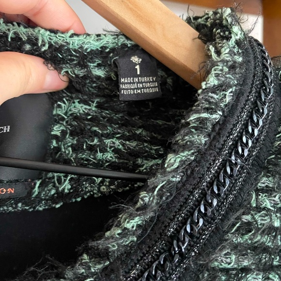 Maison Scotch SZ 1 Mint and Black Eyelash Jacket! - Picture 6 of 12